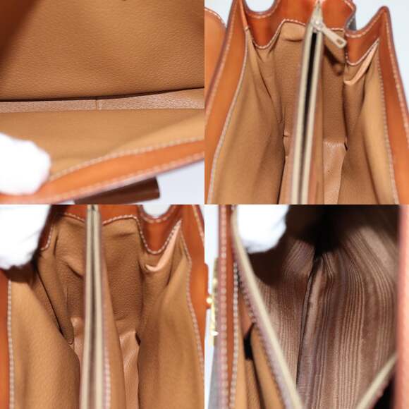 CELINE Macadam Canvas Hand Bag Pvc Leather Brown Gold - Picture 12 of 13